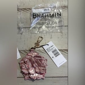 NWT 1 Brahmin Magnolia Flower Key Fob Tassel